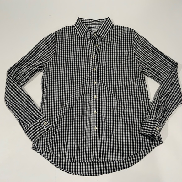 THE SHIRT BY ROCHELLE BEHRENS LARGE Black Gingham Long Sleeve Icon Shirt - Picture 2 of 9